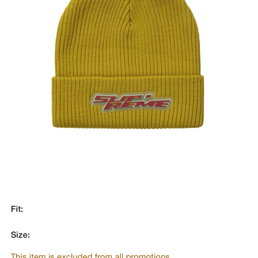 Supreme Raised Logo Patch Mustard Knit Beanie